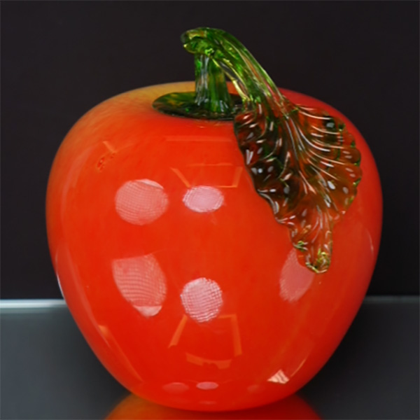 Handcrafted Apple-Shaped Art Glass Sculpture - Elegant Stained Glass Home Decor, Unique Gift for Art Collectors-2