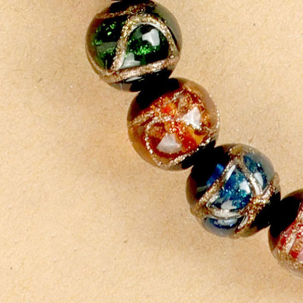 Incense Ash Glazed Bead Bracelet - Handcrafted Wealth & Prosperity Charm, Translucent glass & Ceramic Spiritual Jewelry for Good Fortune-2
