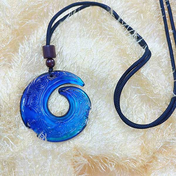 Rainbow Art Glass Necklace - Multicolor Handmade Glass Jewelry, Venetian-Inspired Stained Glass Pendant for Women-1