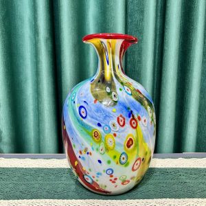 手工琉璃七彩万花花瓶插花花器桌面装饰品