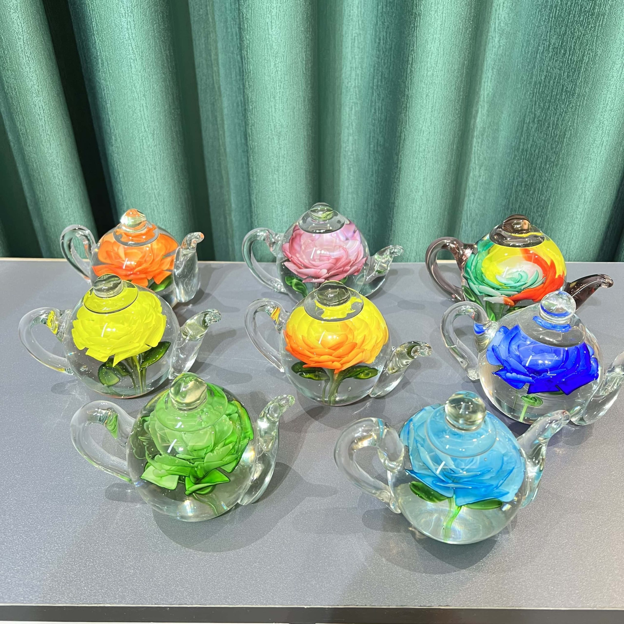 简约创意手工艺品琉璃把把壶摆件迷你小茶壶茶摆件