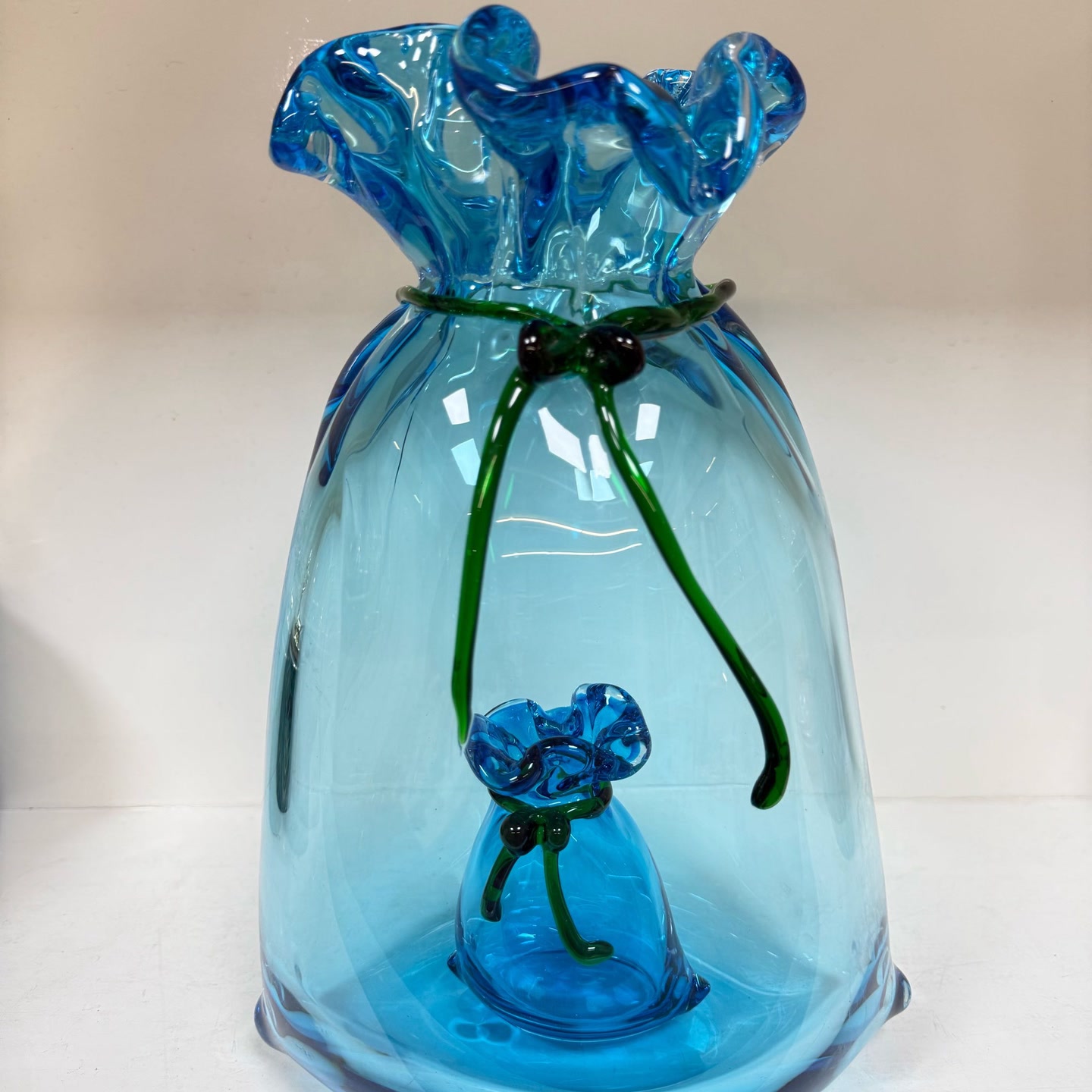 创意手工琉璃袋袋有福花瓶花器摆件玄关桌面装饰品