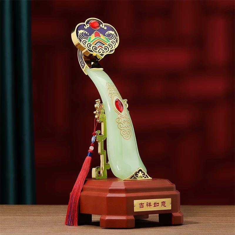 琉璃玉如意摆件送朋友开业礼品客厅玄关装饰品乔迁之喜搬家礼物