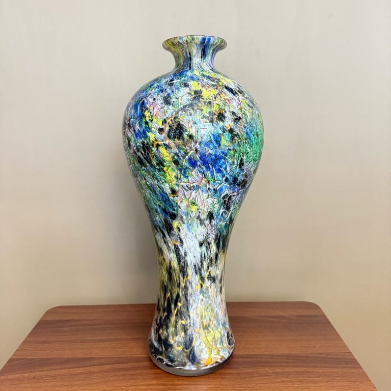 手工琉璃仿古做旧美人瓶插花花瓶花器工艺品家居装饰摆件