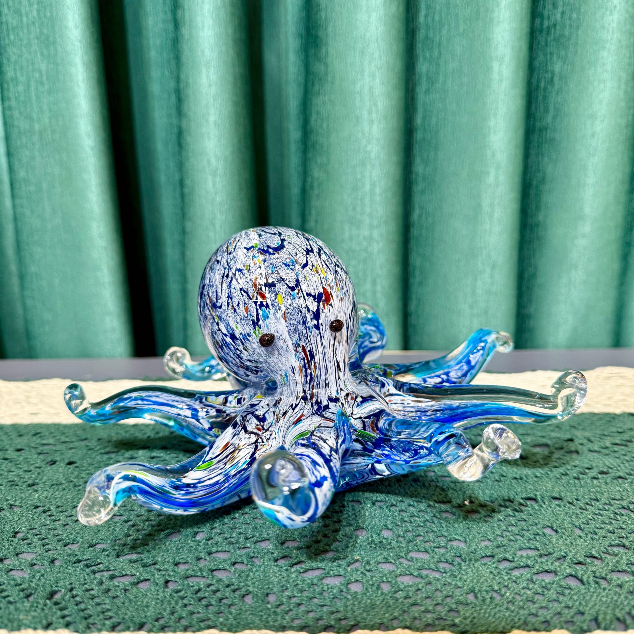 创意手工琉璃章鱼动物摆件装饰品鱼缸造景桌面装饰品