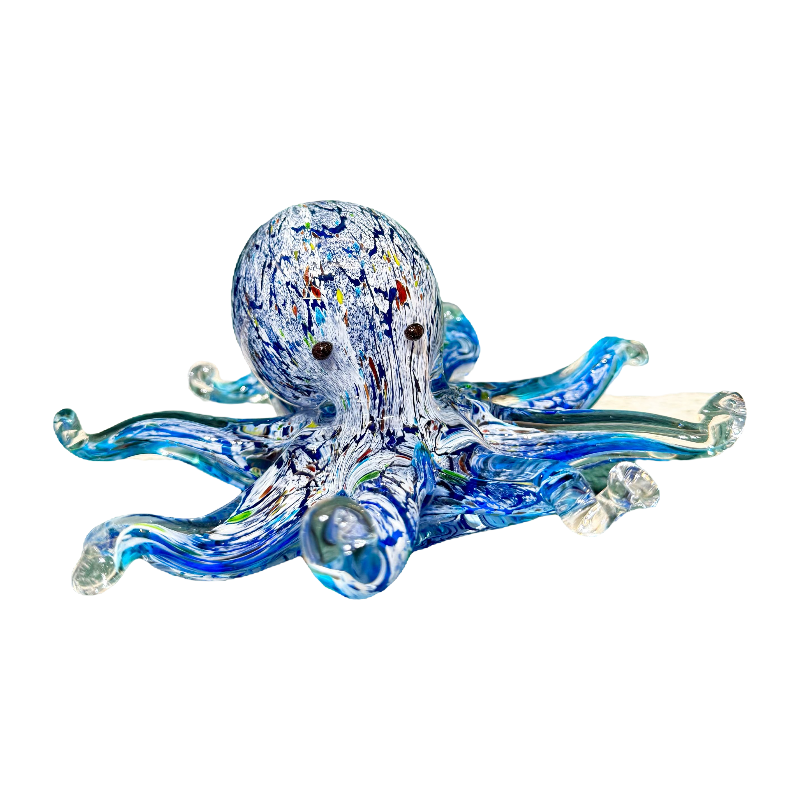 创意手工琉璃章鱼动物摆件装饰品鱼缸造景桌面装饰品