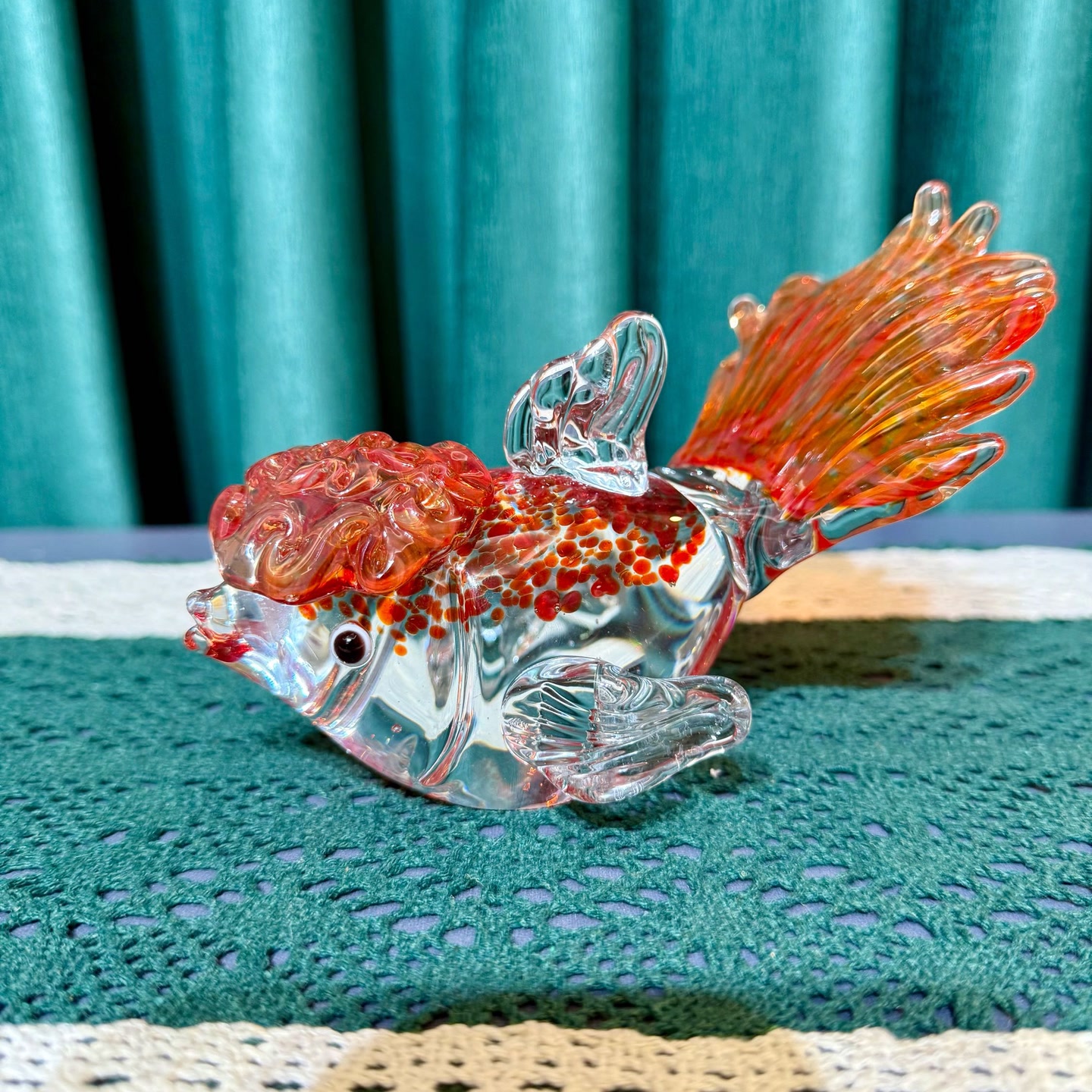 简约欧式彩色琉璃金鱼创意摆件工艺品家居酒柜装饰品摆件