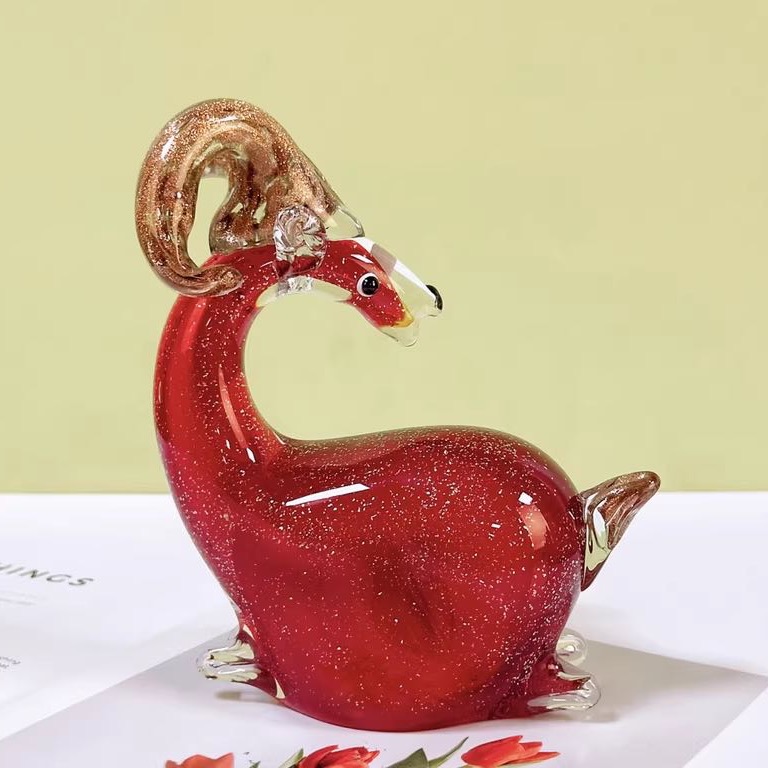 手工琉璃十二生肖羊摆件居家桌面装饰