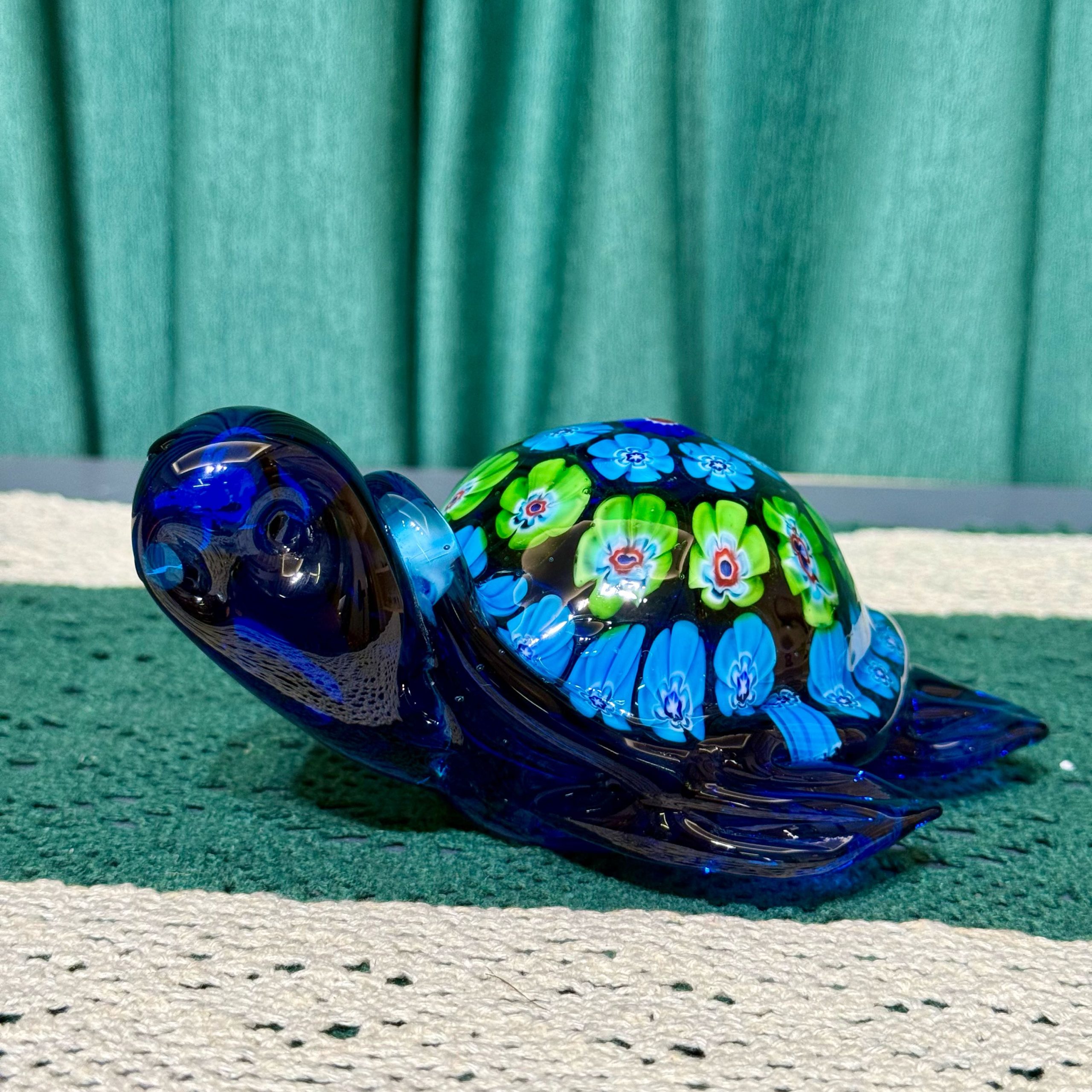 现代创意琉璃海龟乌龟摆件手工艺品海洋动物家居客厅装饰品小摆件